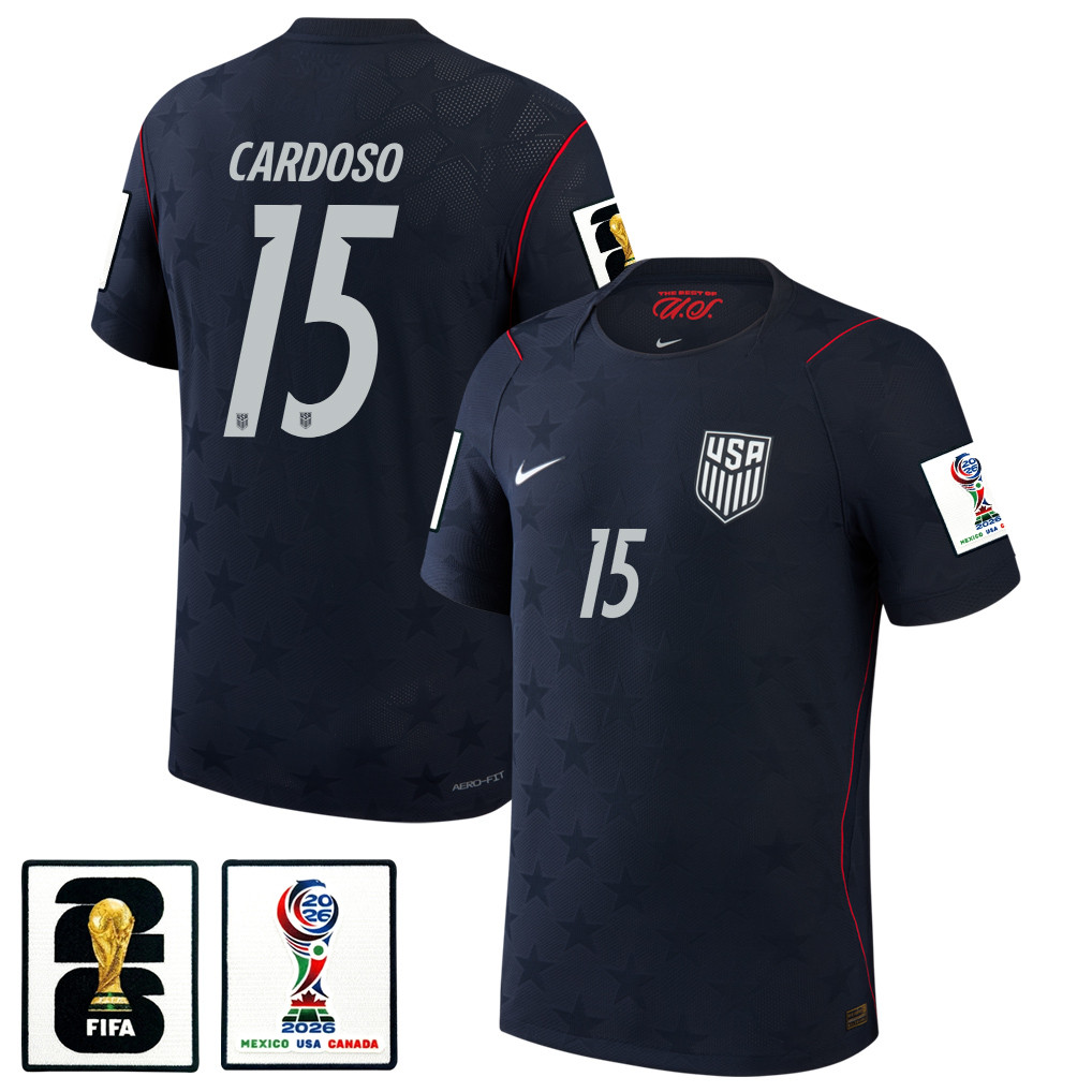 Johnny Cardoso 15 USMNT 2026 Away Match Jersey – Blue Men – Jersey Teams