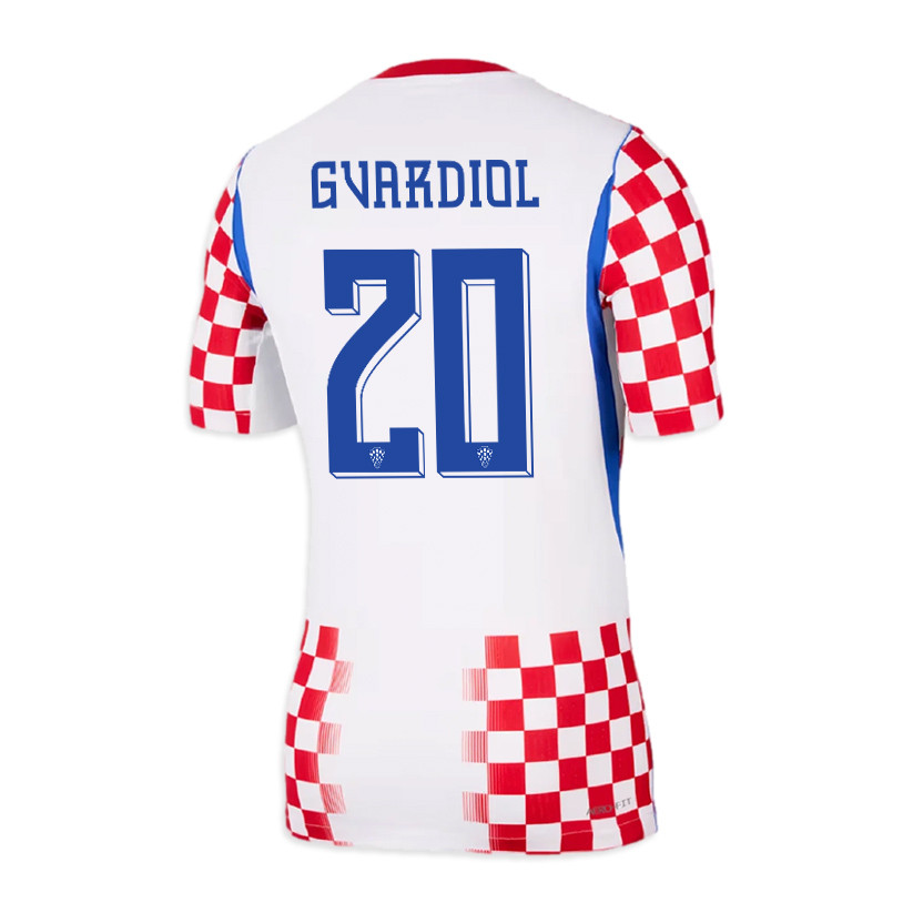 Joško Gvardiol 20 Croatia National Team 2026 x World Cup Patch Home Jersey - Men, White/ Red - Jersey Teams