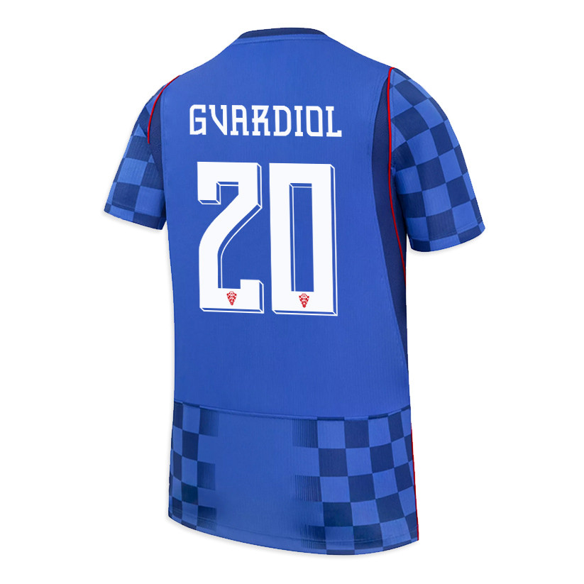 Joško Gvardiol 20 Youth Croatia National Team 2026 Away Jersey - Blue - Jersey Teams