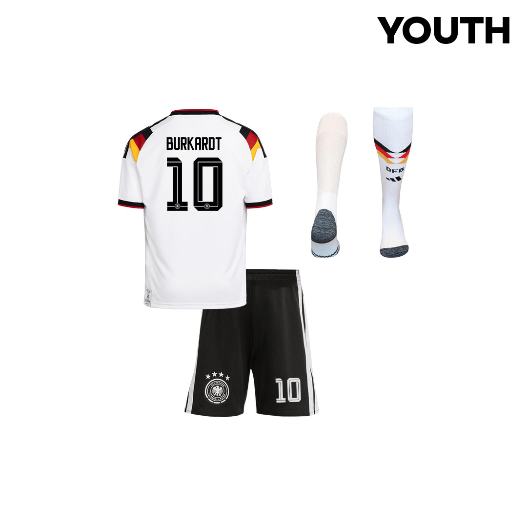 Jonathan Burkardt 10 Germany 2026 Youth Home Kit Set – White - Jersey Teams