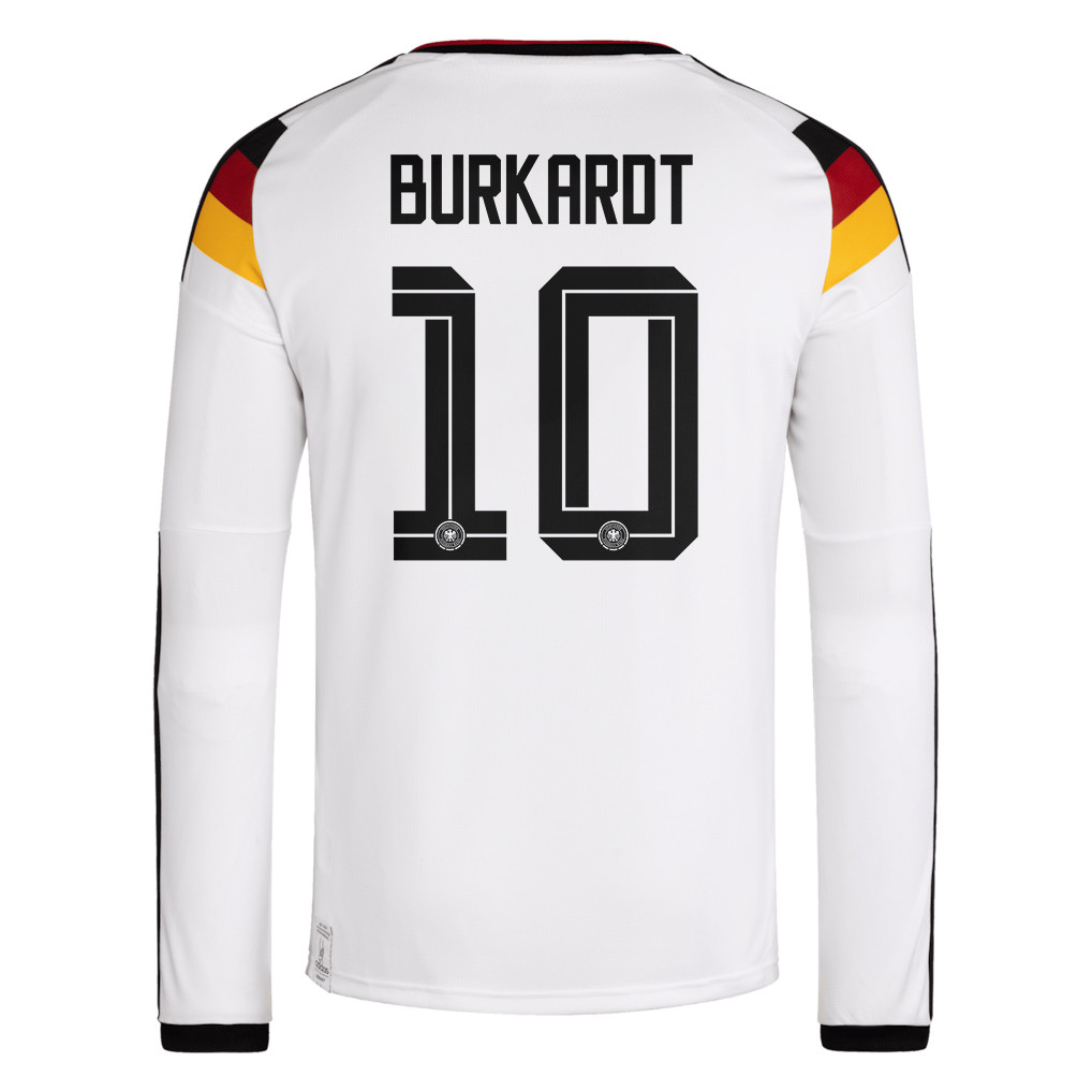 Jonathan Burkardt 10 Germany National Team 2026 Home Long Sleeve Jersey - White - Jersey Teams