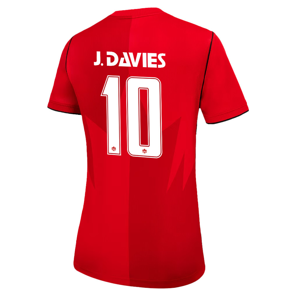 Jonathan David 10 Women's Canada National Team 2026 Home Jersey - Red - Jersey Teams