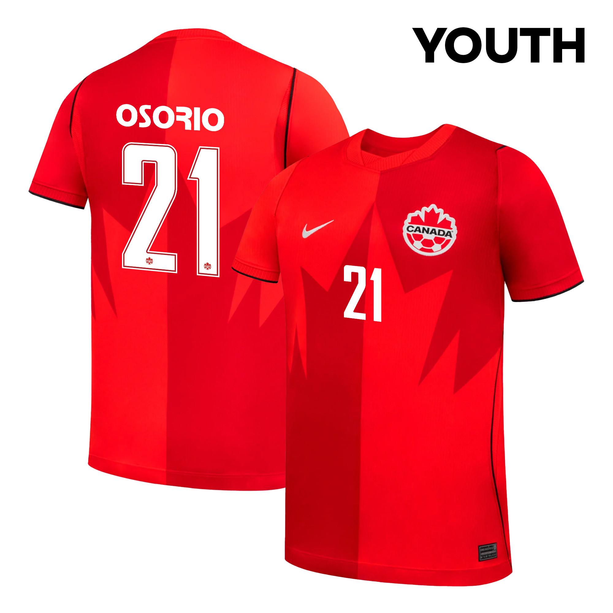 Jonathan Osorio 21 Youth Canada National Team 2026 Home Jersey - Red - Jersey Teams