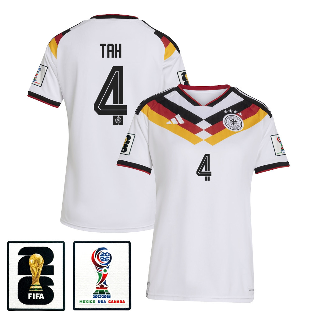 Jonathan Tah 4 Women’s Germany National Team 2026 Home Jersey – White – Jersey Teams