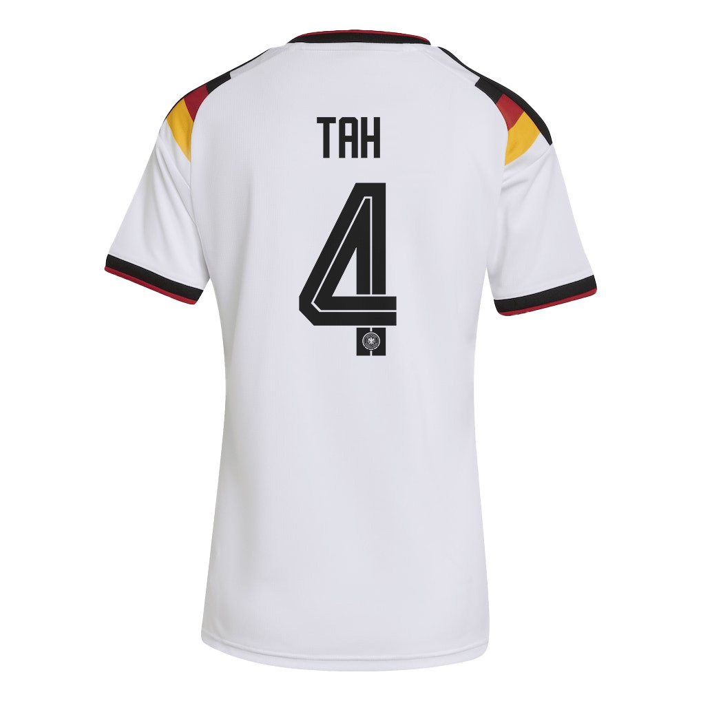 Jonathan Tah 4 Women's Germany National Team 2026 Home Jersey - White - Jersey Teams