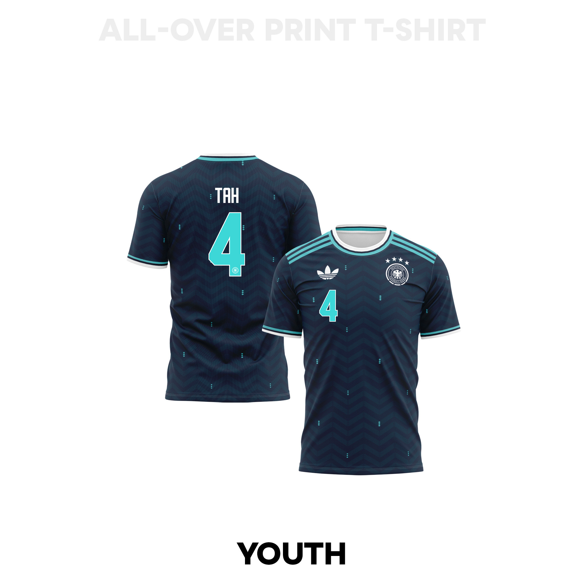 Jonathan Tah 4 Youth Germany 2026 Away 3D T-shirt Fully Printed – Navy - Jersey Teams