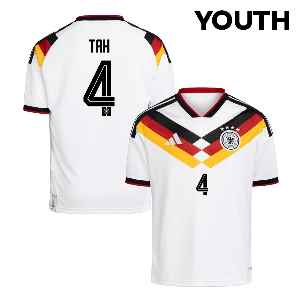 Jonathan Tah 4 Youth Germany National Team 2026 Home Jersey - White - Jersey Teams