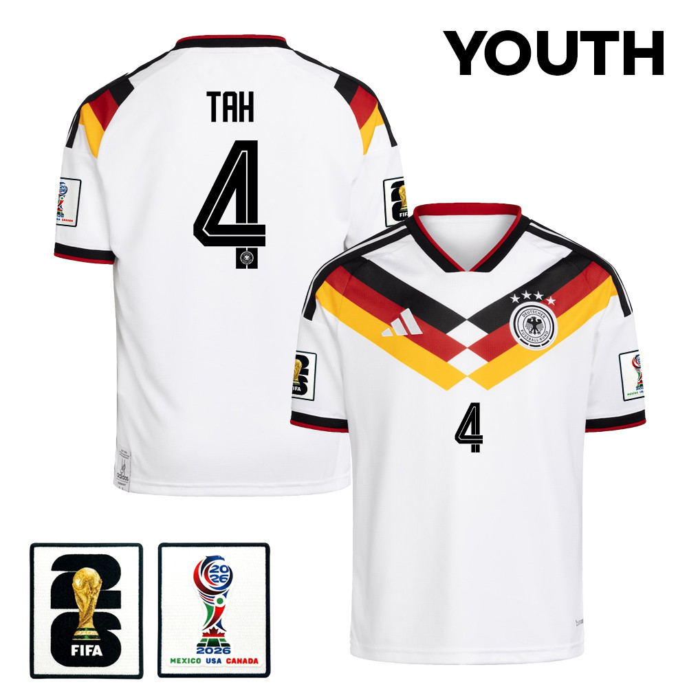 Jonathan Tah 4 Youth Germany National Team 2026 Home Jersey – White – Jersey Teams