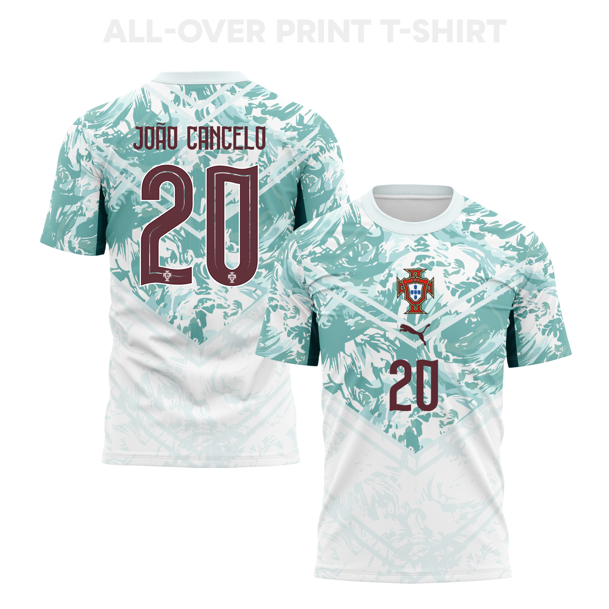 João Cancelo 20 Portugal 2026 Away 3D T-Shirt Fully Printed – Unisex, White - Jersey Teams