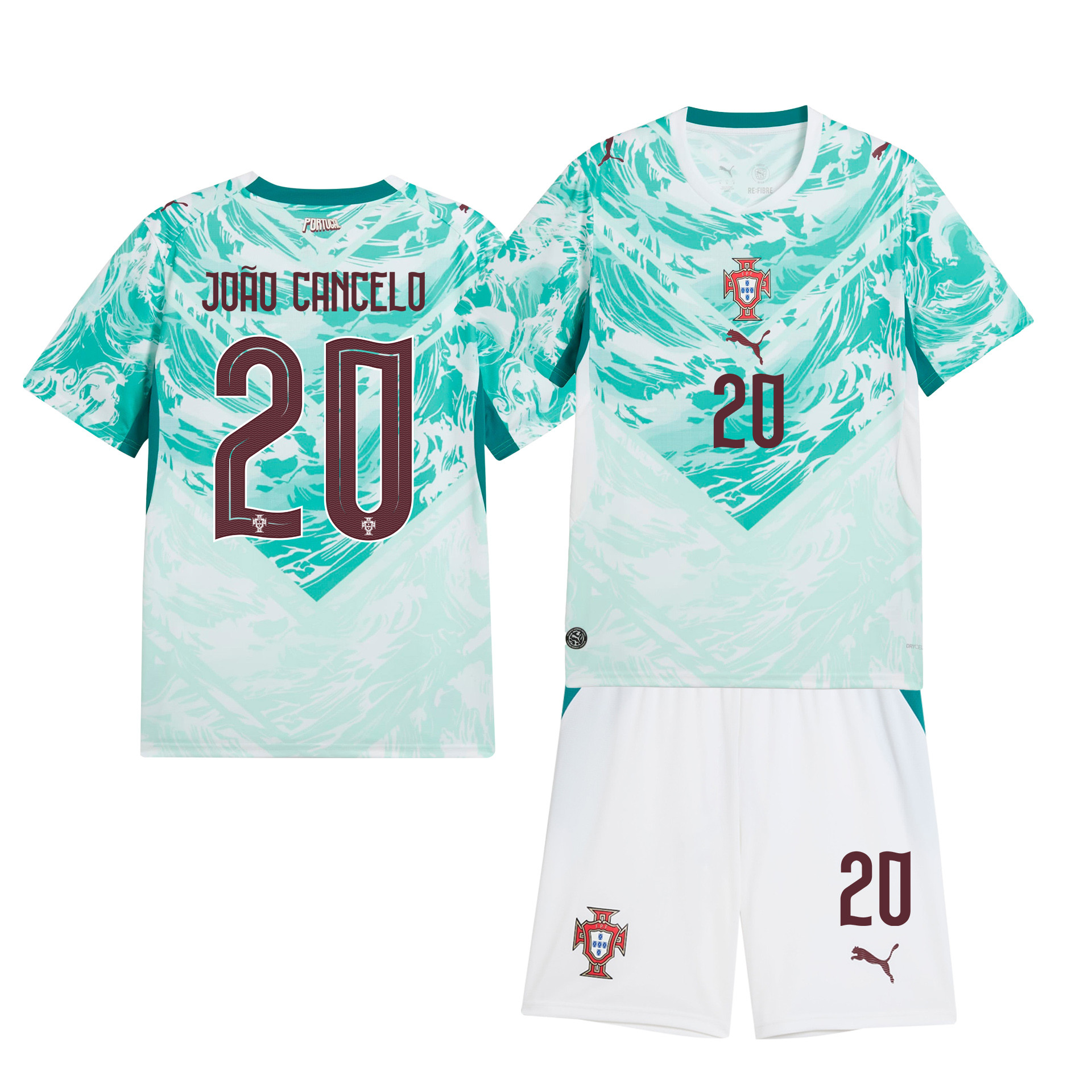 João Cancelo 20 Portugal 2026 Away Men Jersey & Shorts Set – White - Jersey Teams
