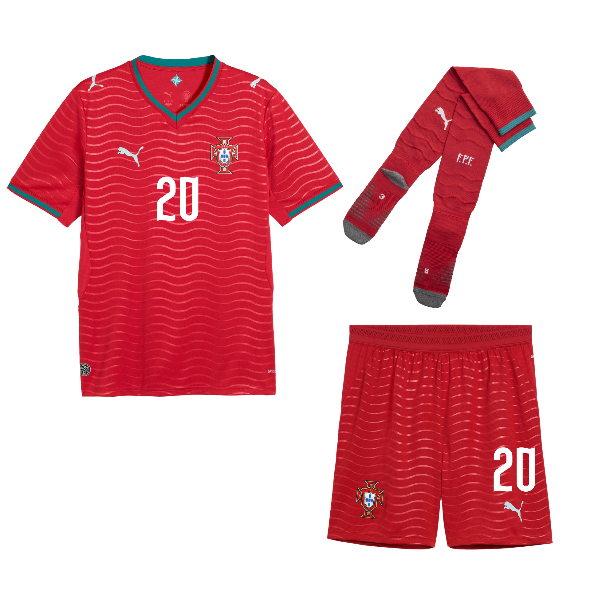 João Cancelo 20 Portugal 2026 Home Men Kit Set – Red - Jersey Teams