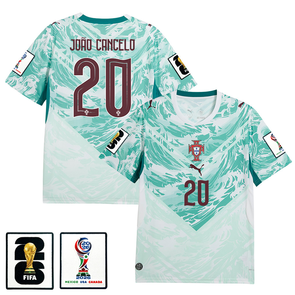 João Cancelo 20 Portugal National Team 2026 x World Cup Patch Away Jersey - White, Men - Jersey Teams