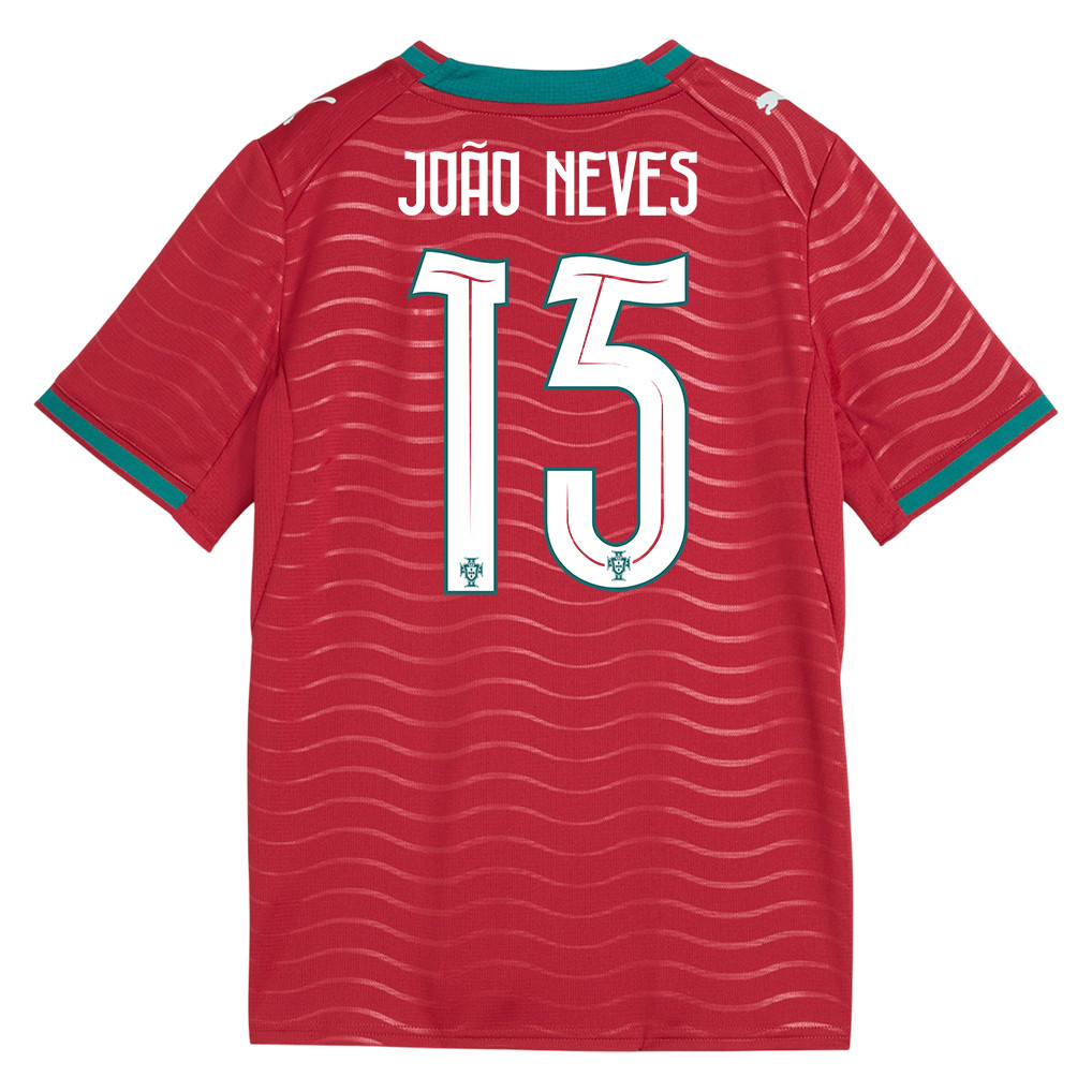 João Neves 15 Youth Portugal National Team 2026 Home Jersey - Red - Jersey Teams