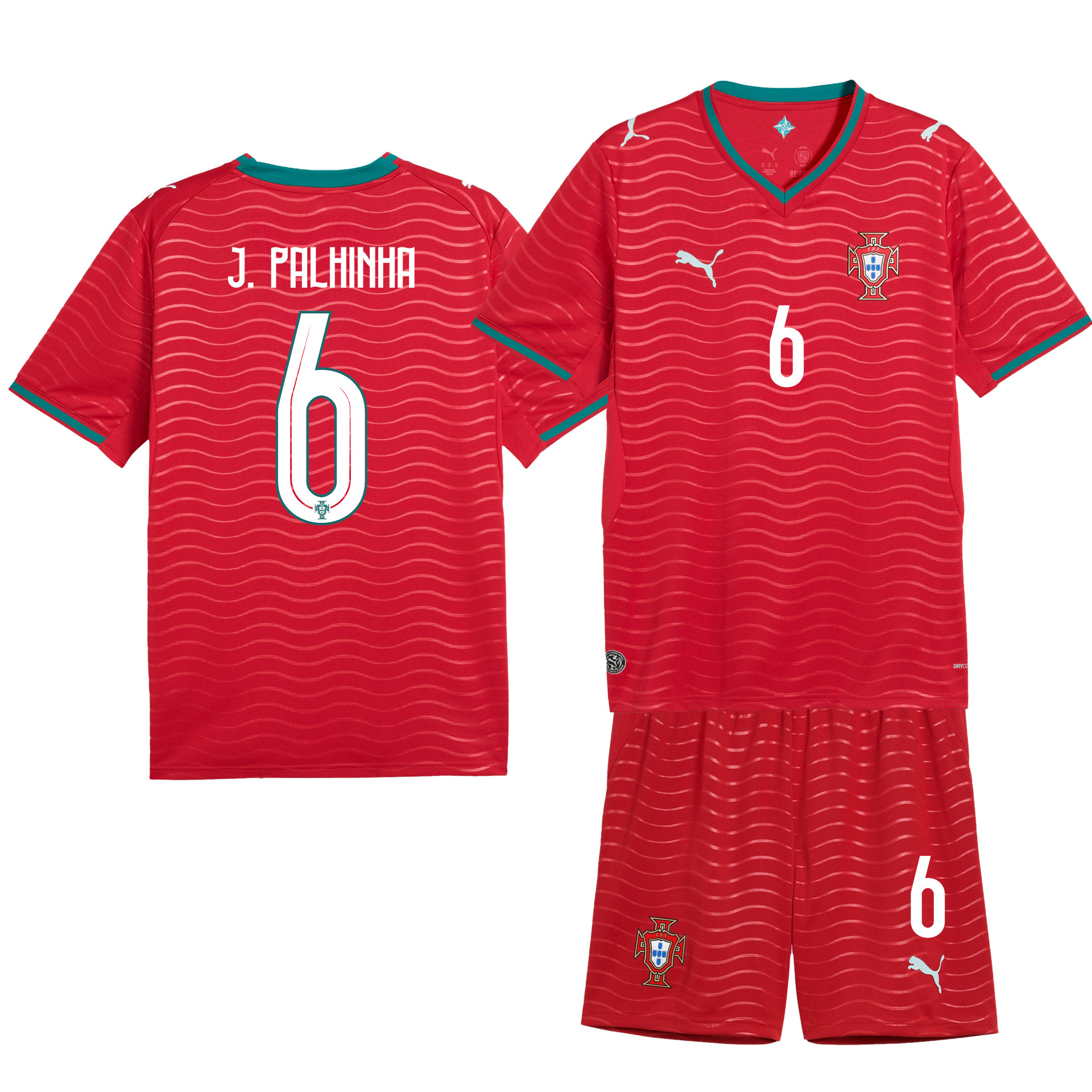 João Palhinha 6 Portugal 2026 Home Men Jersey & Shorts Set – Red - Jersey Teams
