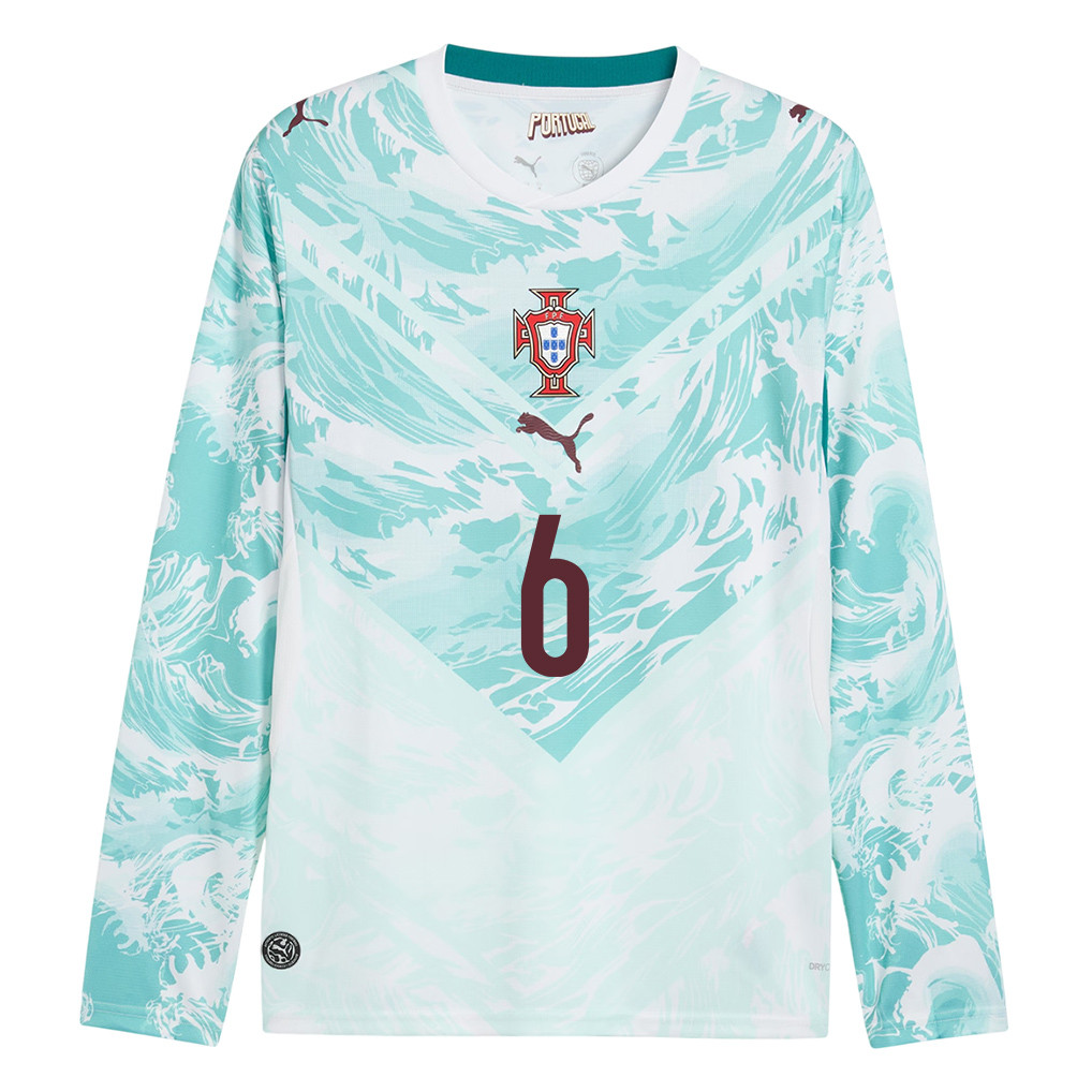 João Palhinha 6 Portugal National Team 2026 Away Long Sleeve Jersey - White - Jersey Teams