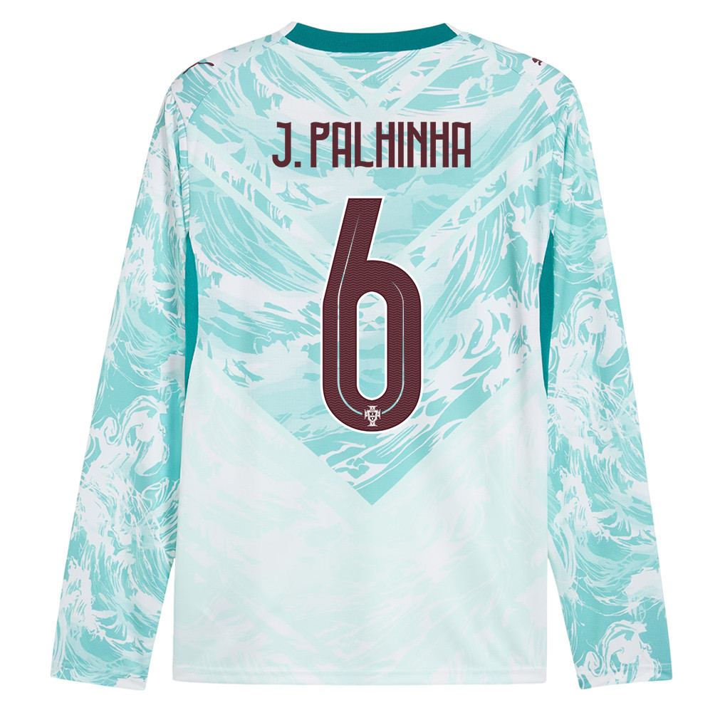 João Palhinha 6 Portugal National Team 2026 Away Long Sleeve Jersey - White - Jersey Teams