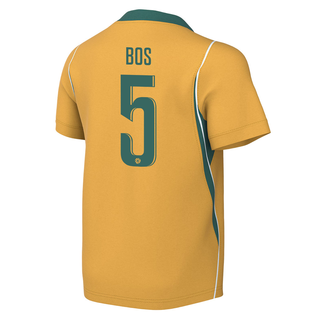 Jordan Bos 5 Youth Australia National Team 2026 Home Jersey - Yellow - Jersey Teams
