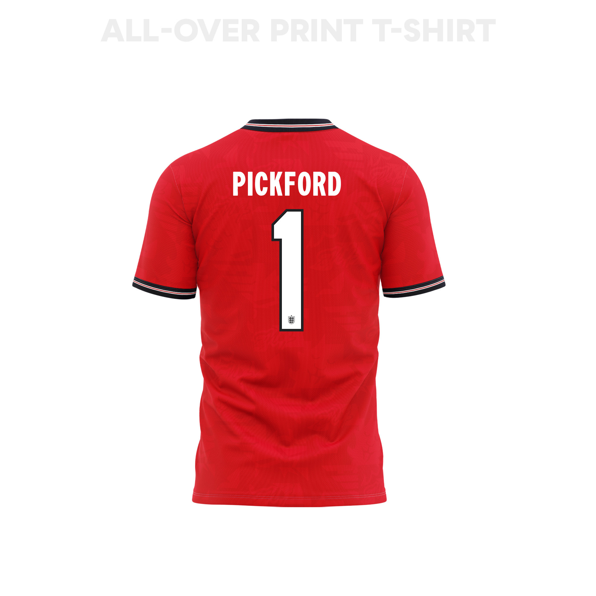 Jordan Pickford 1 England 2026 Away 3D T-Shirt Fully Printed – Unisex, Red - Jersey Teams