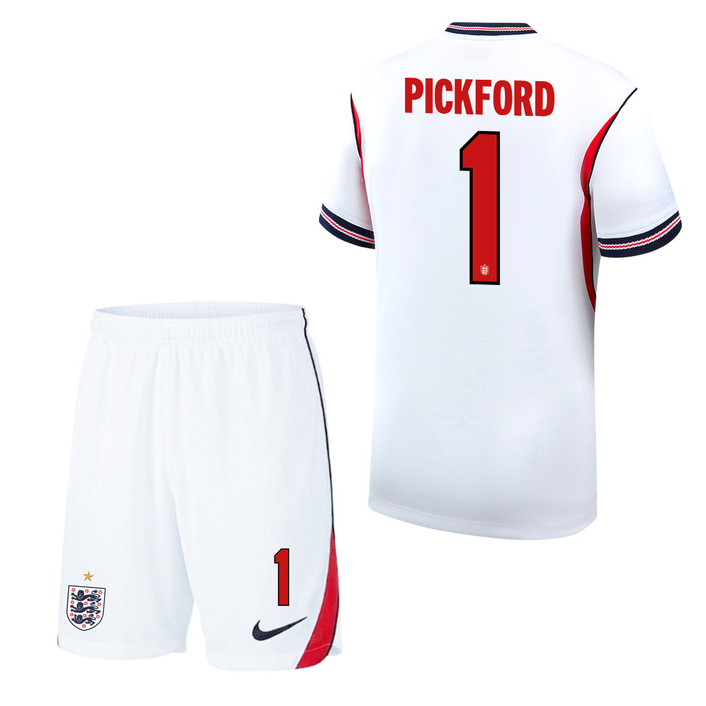 Jordan Pickford 1 England 2026 Home Men Jersey & Shorts Set – White - Jersey Teams