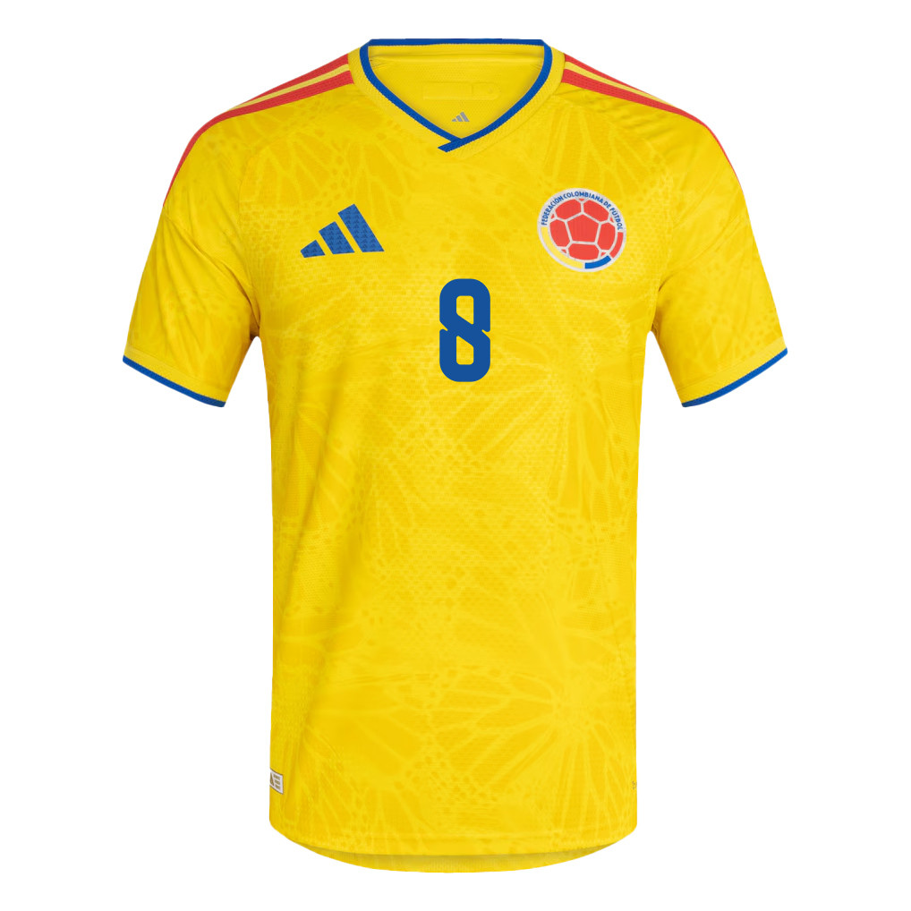 Jorge Carrascal 8 Colombia National Team 2026 Home Jersey - Yellow, Men - Jersey Teams