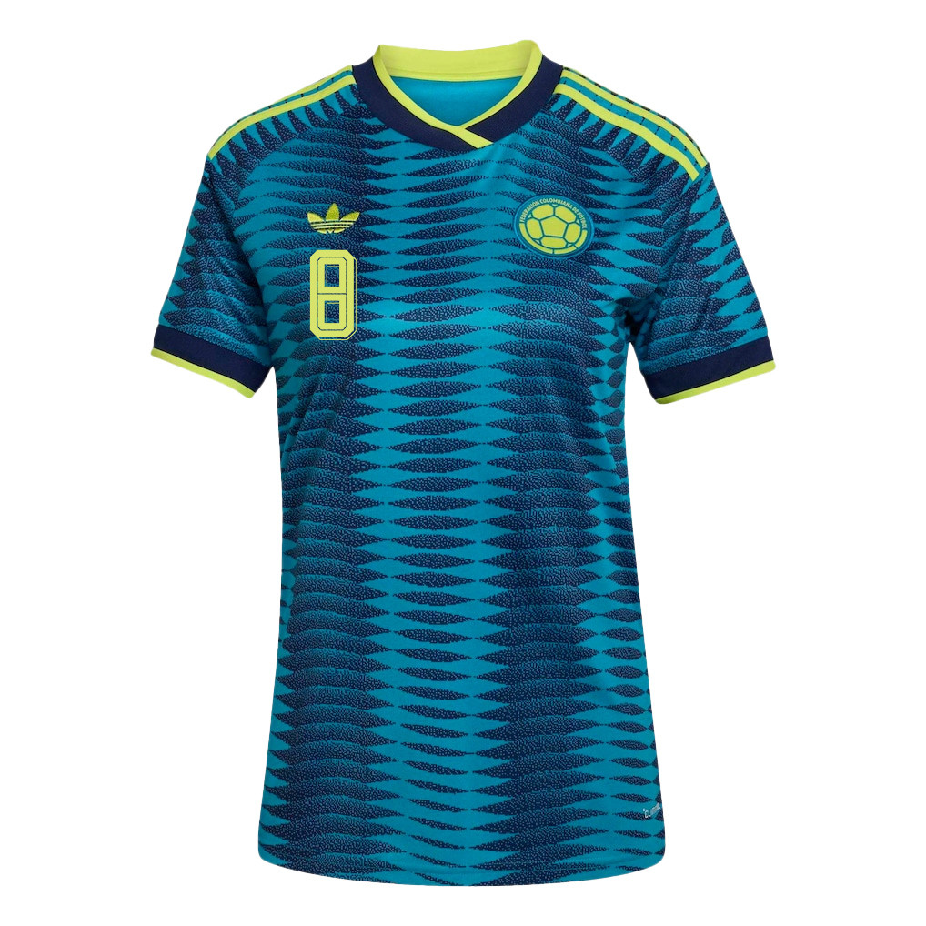 Jorge Carrascal 8 Women's Colombia National Team 2026 Away Jersey - Turquoise - Jersey Teams