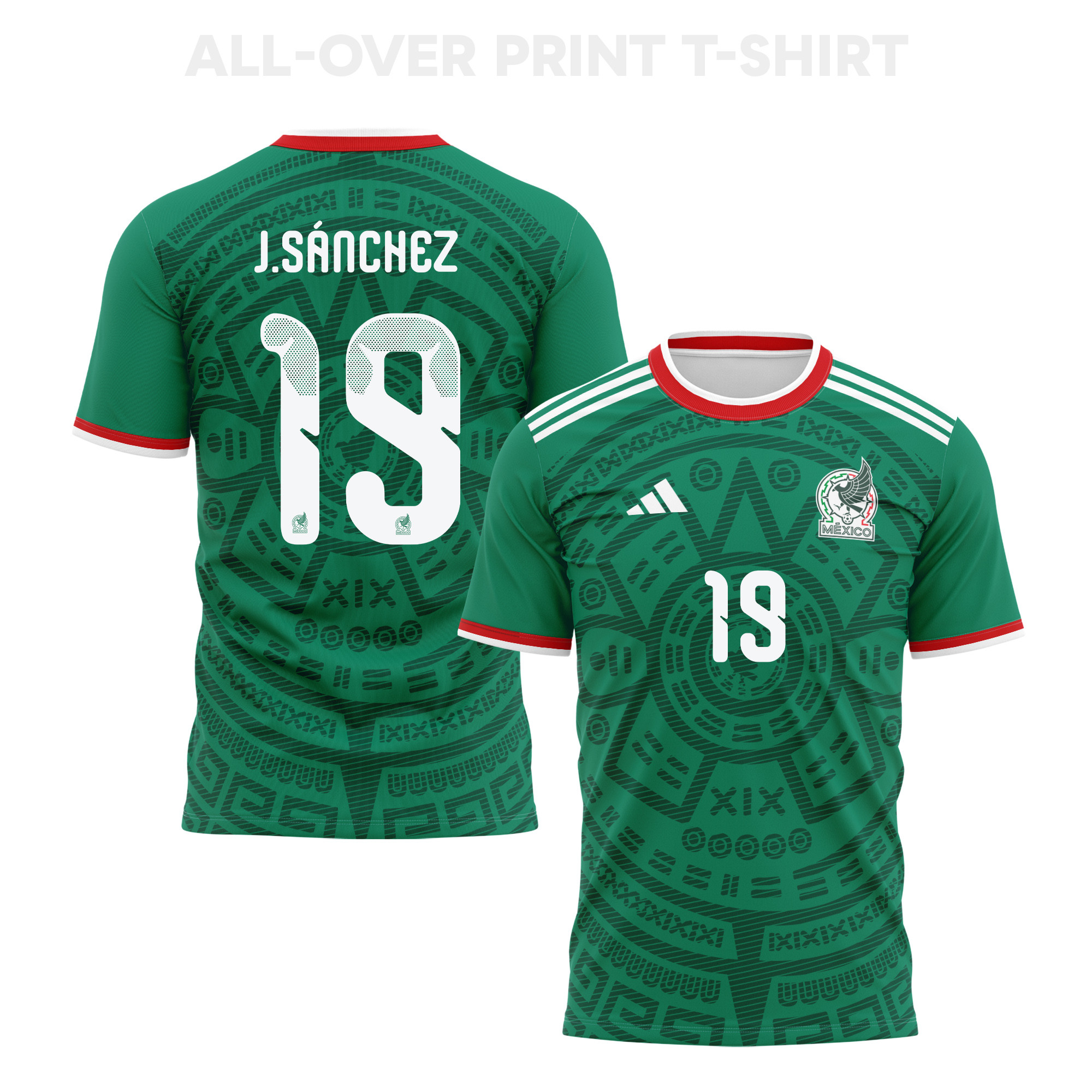 Jorge Sánchez 19 Mexico 2026 Home 3D T-Shirt Fully Printed – Unisex, Green - Jersey Teams