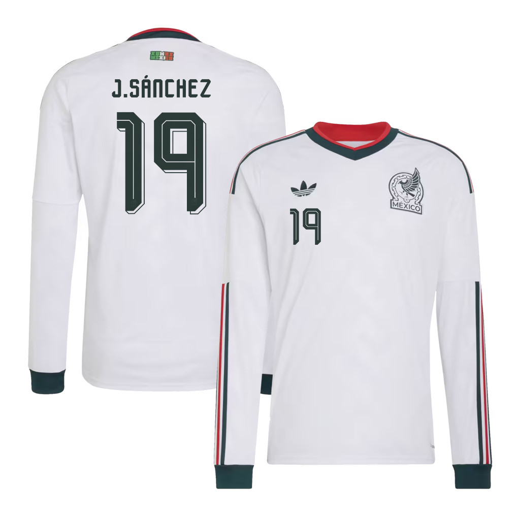 Jorge Sánchez 19 Mexico National Team 2026 Away Long Sleeve Jersey - White - Jersey Teams
