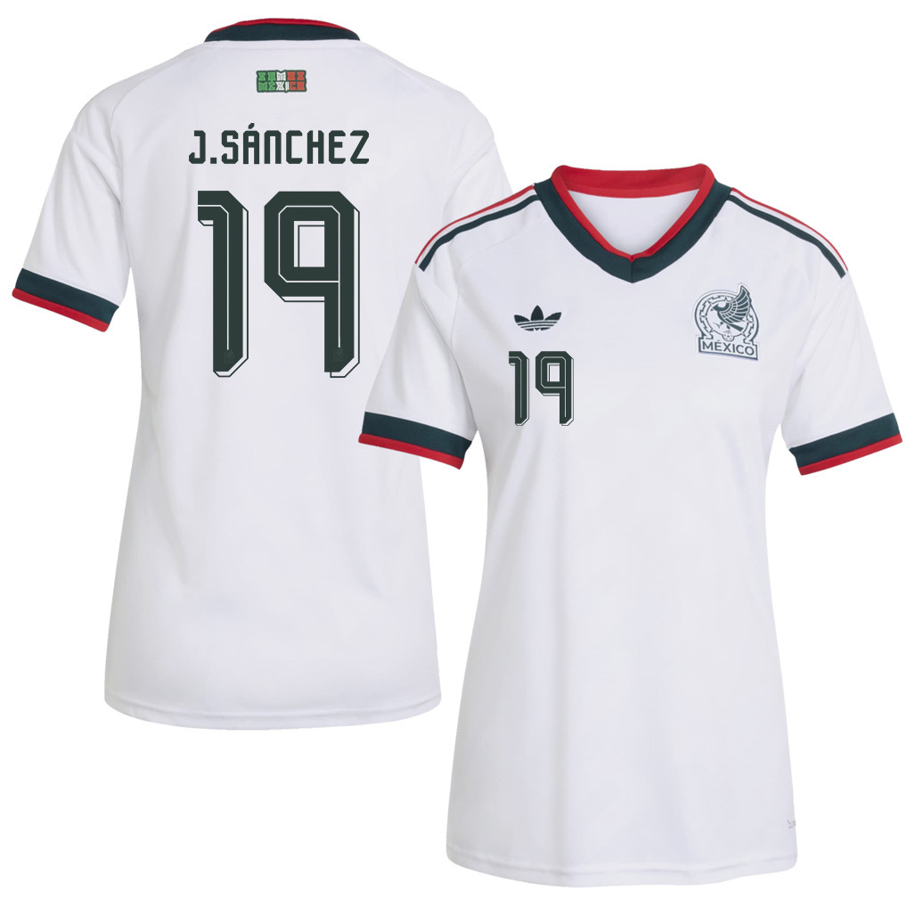 Jorge Sánchez 19 Women's Mexico National Team 2026 Away Jersey - White - Jersey Teams