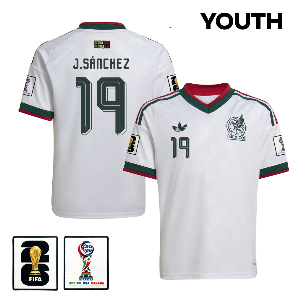 Jorge Sánchez 19 Youth Mexico National Team 2026 Away Jersey - White - Jersey Teams