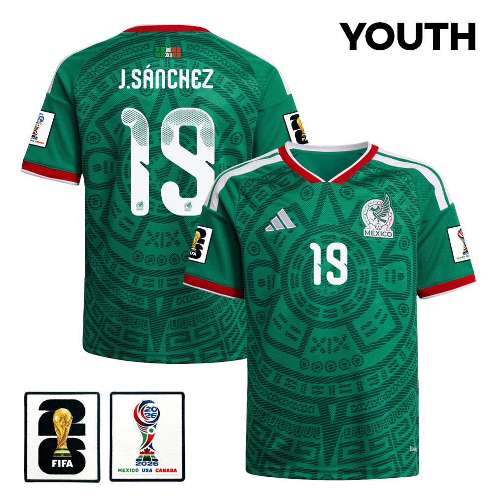 Jorge Sánchez 19 Youth Mexico National Team 2026 Home Jersey - Green - Jersey Teams