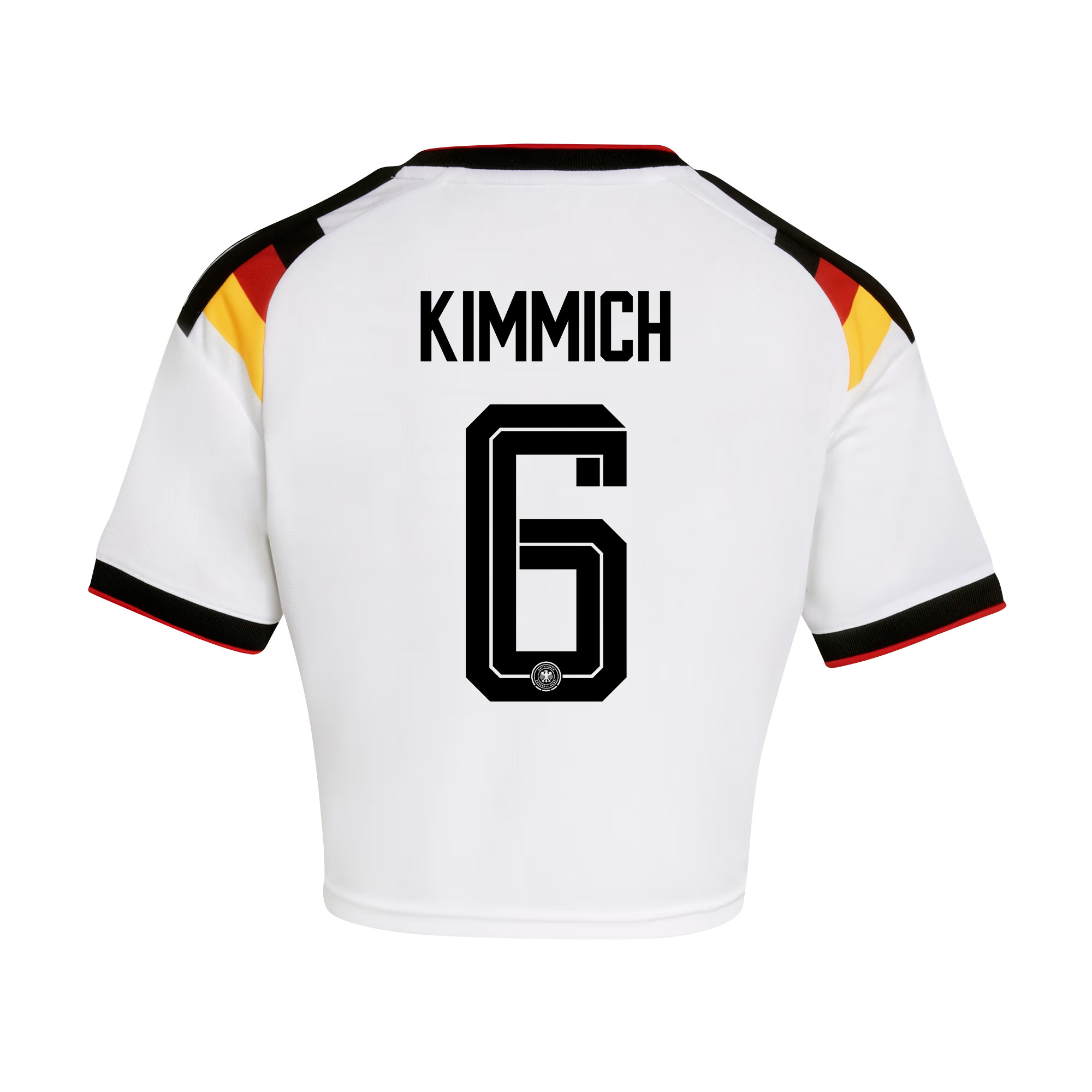 Joshua Kimmich 6 Germany 2026 Home Women’s Cropped Jersey - White - Jersey Teams