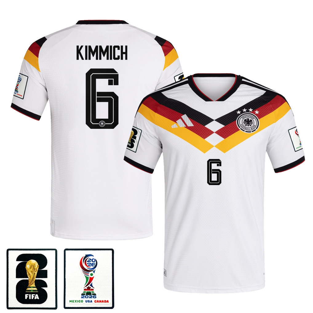 Joshua Kimmich 6 Germany National Team 2026 x World Cup Patch Home Jersey - White, Men - Jersey Teams