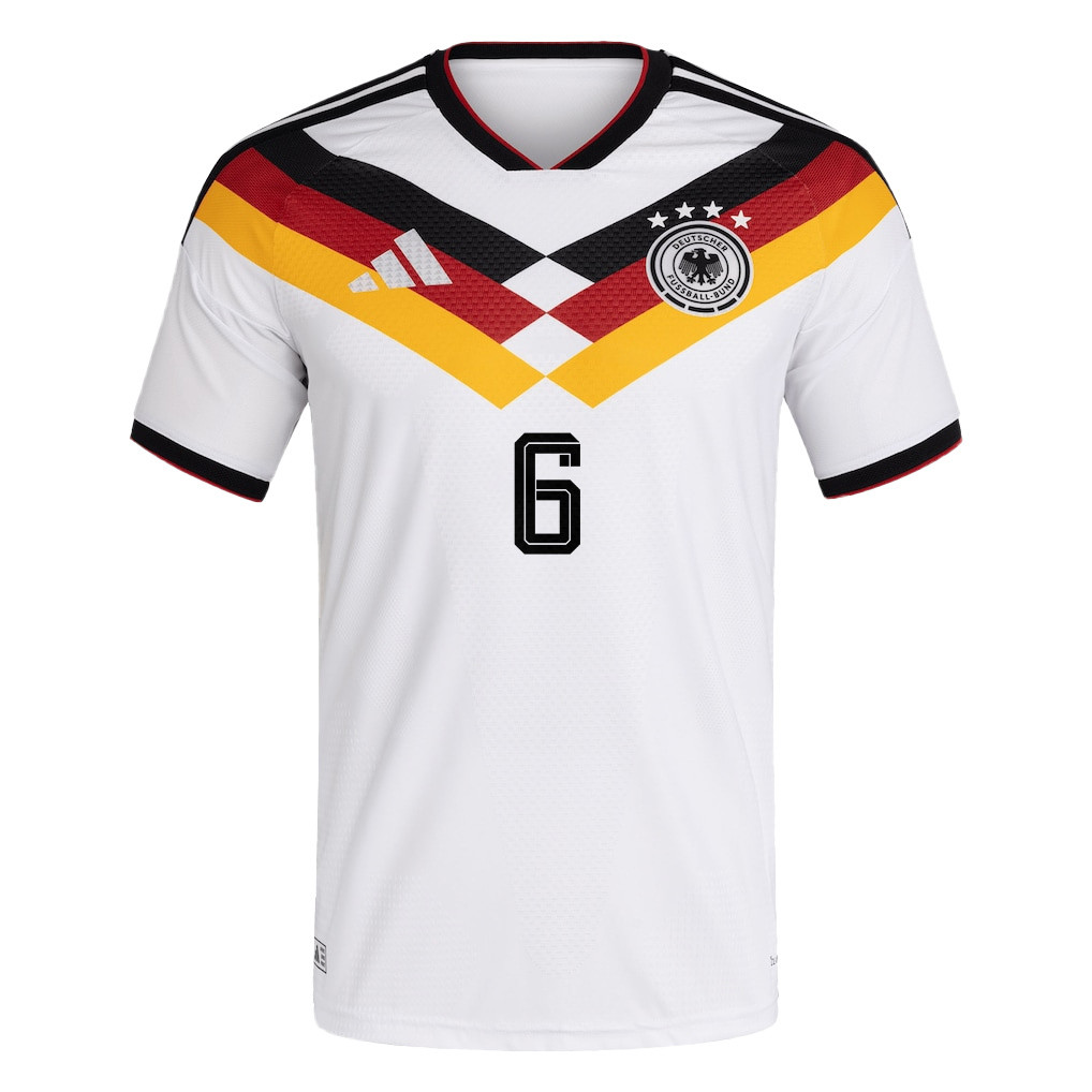 Joshua Kimmich 6 Germany National Team 2026 x World Cup Patch Home Jersey – White, Men – Jersey Teams