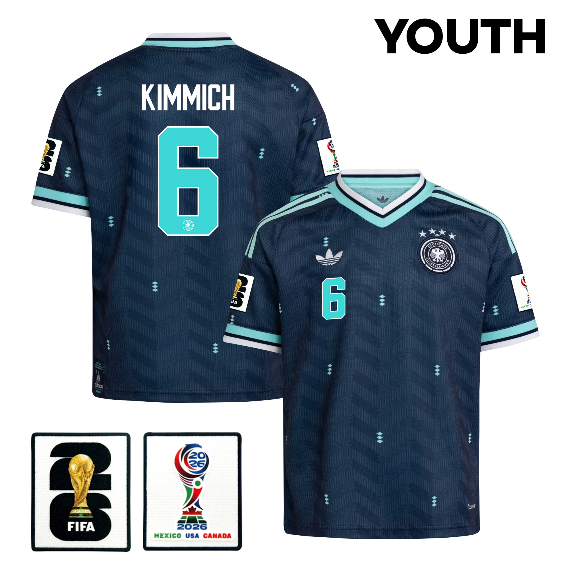 Joshua Kimmich 6 Youth Germany National Team 2026 Away Jersey – Navy – Jersey Teams