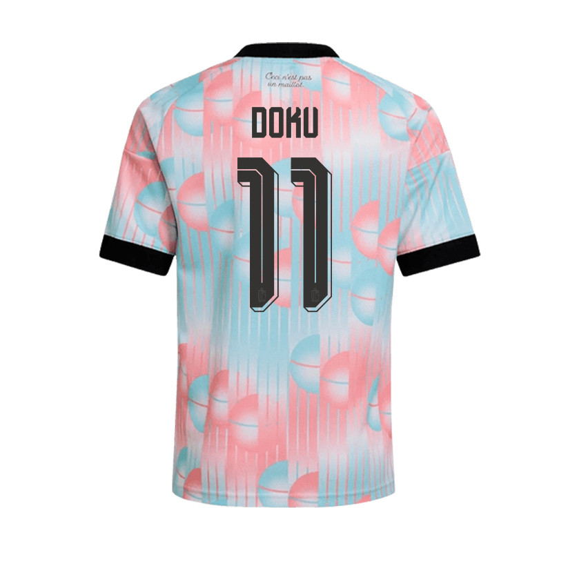 Jérémy Doku 11 Belgium 2026 YOUTH Away Jersey & Shorts Set - Light Blue - Jersey Teams