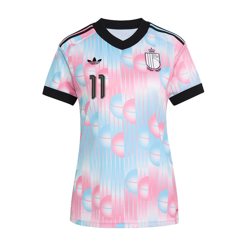 Jérémy Doku 11 Women's Belgium National Team 2026 Away Jersey - Light Blue - Jersey Teams