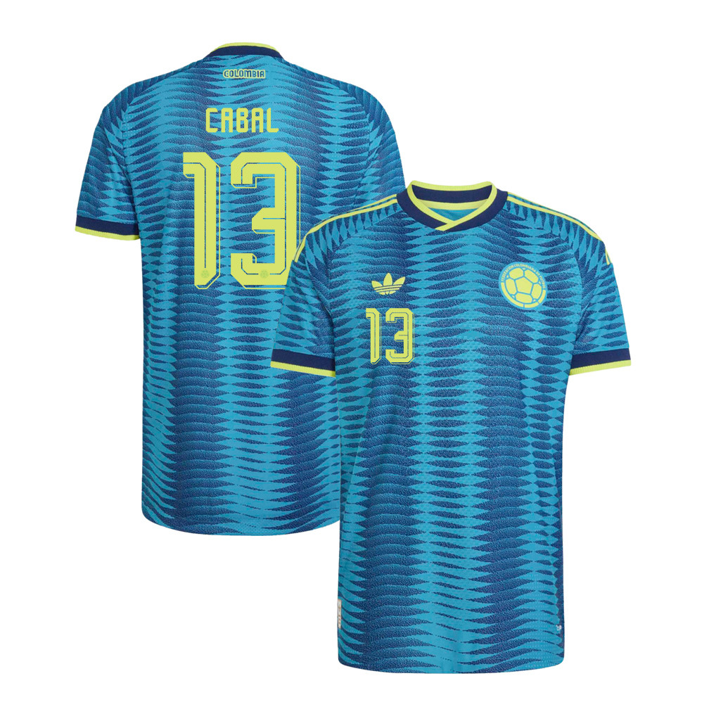 Juan Cabal 13 Colombia National Team 2026 Away Jersey - Turquoise, Men - Jersey Teams