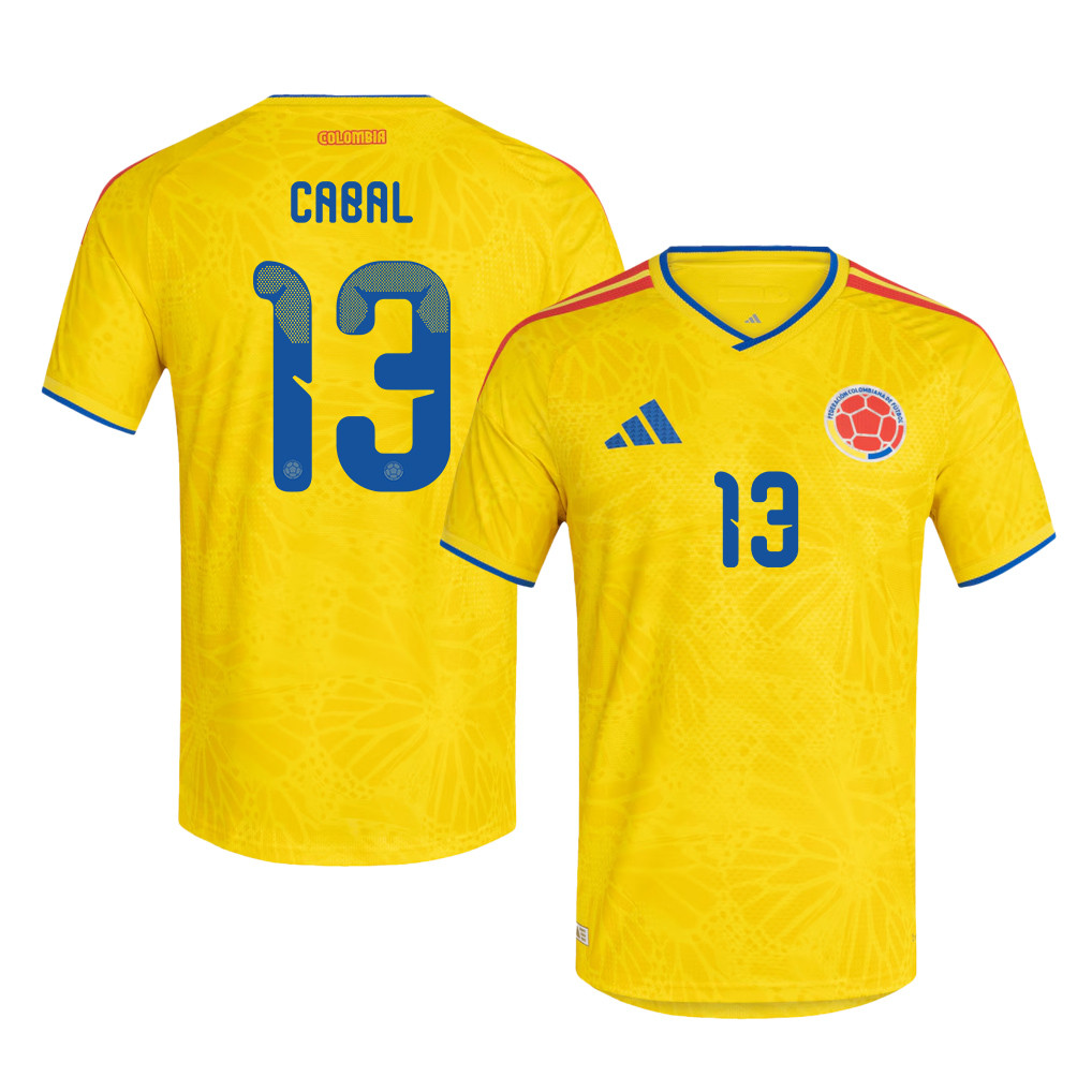 Juan Cabal 13 Colombia National Team 2026 Home Jersey - Yellow, Men - Jersey Teams