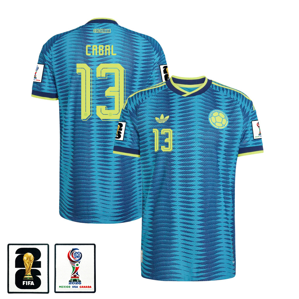 Juan Cabal 13 Colombia National Team 2026 x World Cup Patch Away Jersey - Turquoise, Men - Jersey Teams