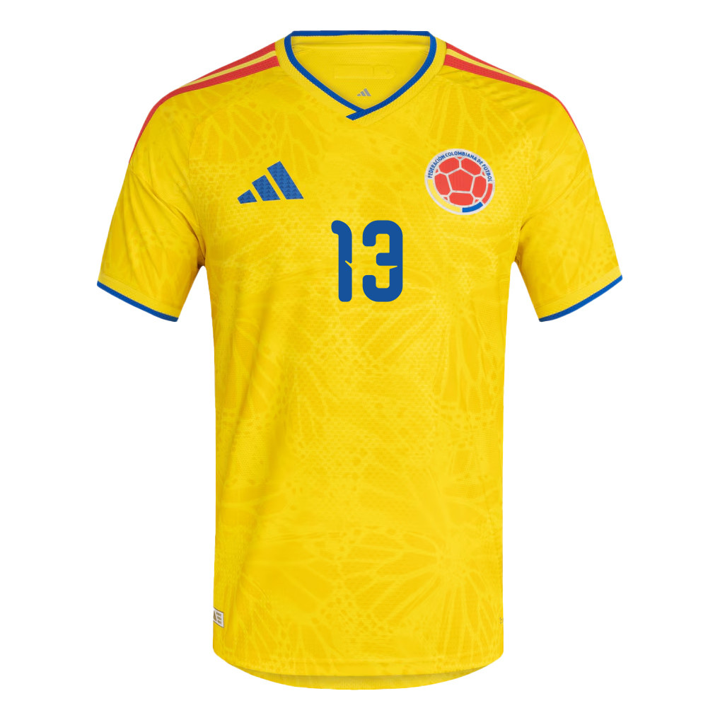 Juan Cabal 13 Colombia National Team 2026 x World Cup Patch Home Jersey - Yellow, Men - Jersey Teams