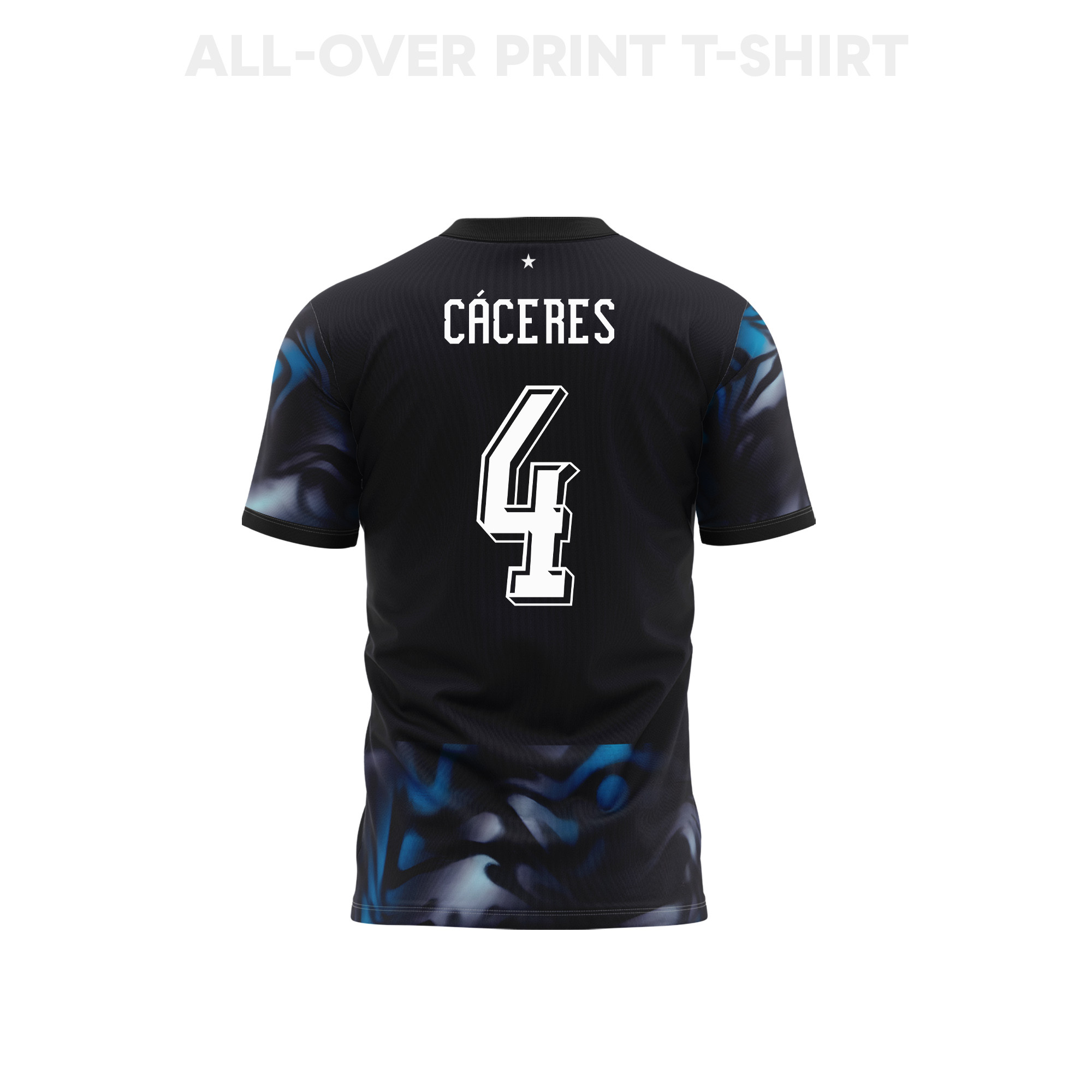 Juan Cáceres 4 Paraguay 2026 Away 3D T-Shirt Fully Printed – Unisex, Navy - Jersey Teams