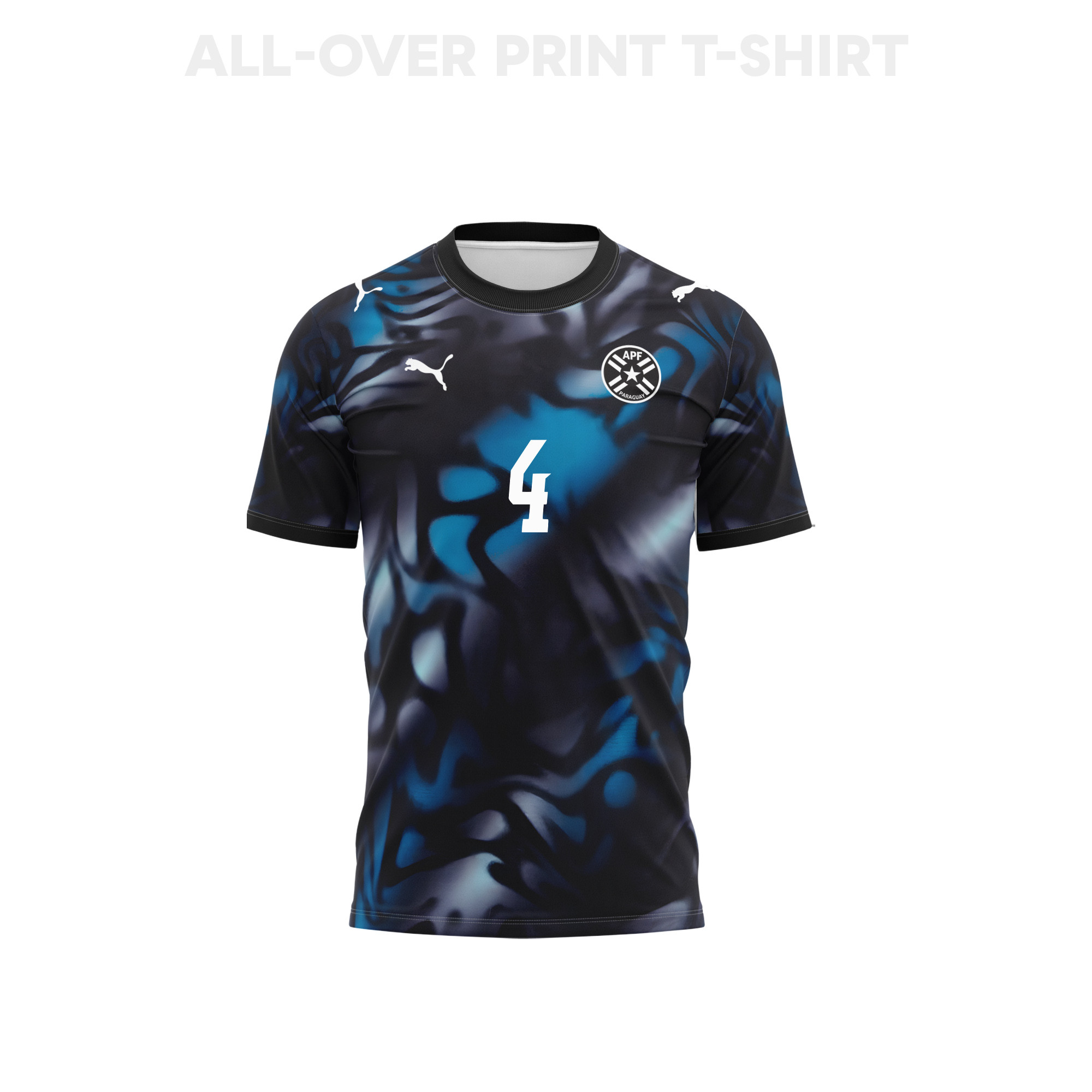 Juan Cáceres 4 Paraguay 2026 Away 3D T-Shirt Fully Printed – Unisex, Navy - Jersey Teams