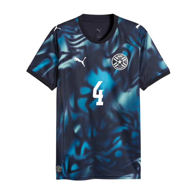 Juan Cáceres 4 Paraguay National Team 2026 Away Jersey - Navy, Men - Jersey Teams