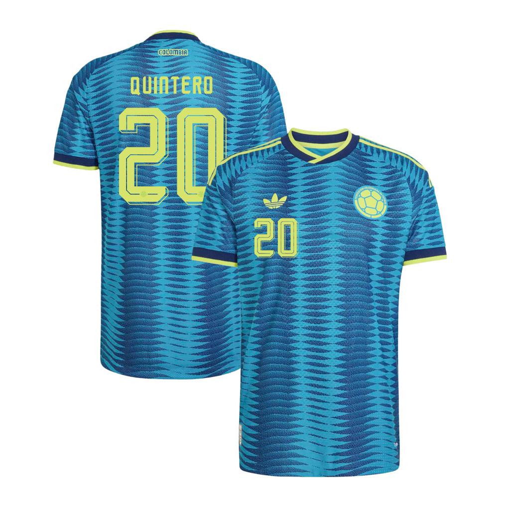 Juan Fernando Quintero 20 Colombia National Team 2026 Away Jersey - Turquoise, Men - Jersey Teams