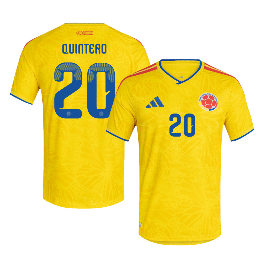 Juan Fernando Quintero 20 Colombia National Team 2026 Home Jersey - Yellow, Men - Jersey Teams