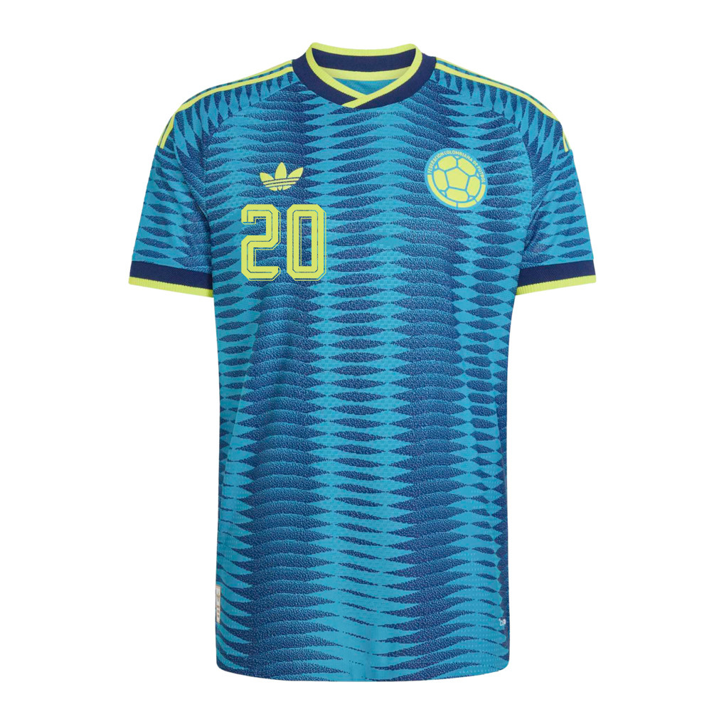 Juan Fernando Quintero 20 Colombia National Team 2026 x World Cup Patch Away Jersey - Turquoise, Men - Jersey Teams