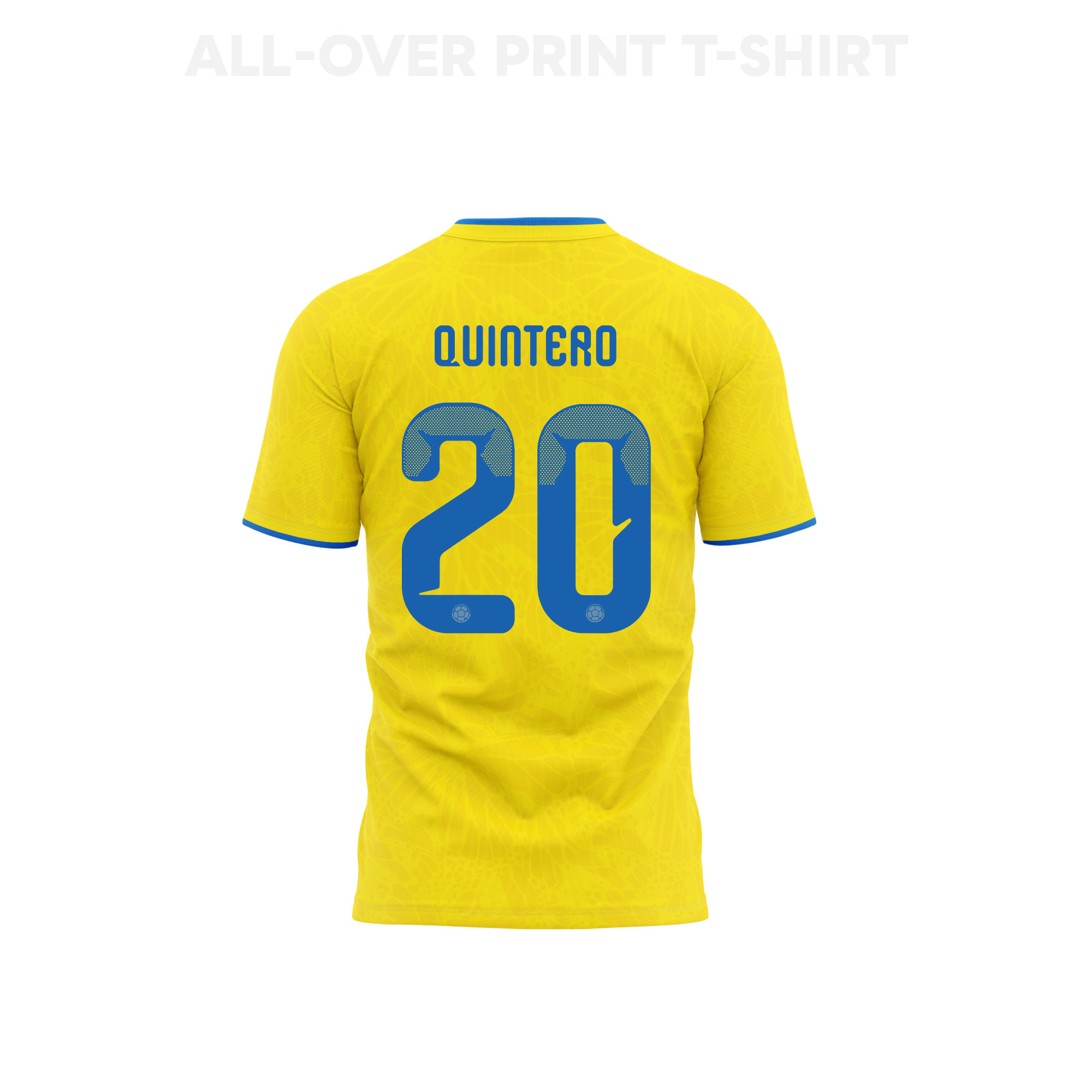 Juan Fernando Quintero 20 Youth Colombia 2026 Home 3D T-shirt Fully Printed – Yellow - Jersey Teams