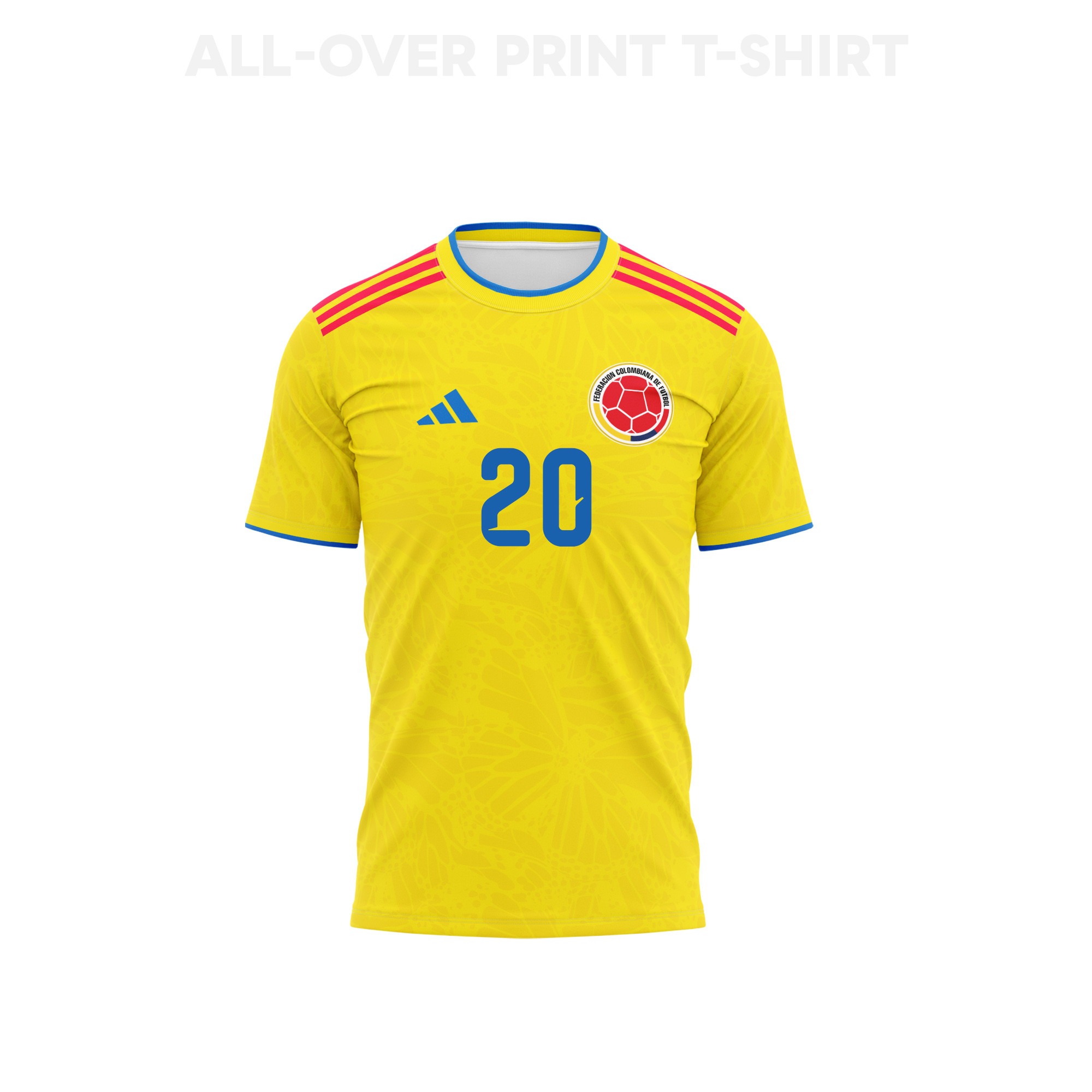 Juan Fernando Quintero 20 Youth Colombia 2026 Home 3D T-shirt Fully Printed – Yellow - Jersey Teams