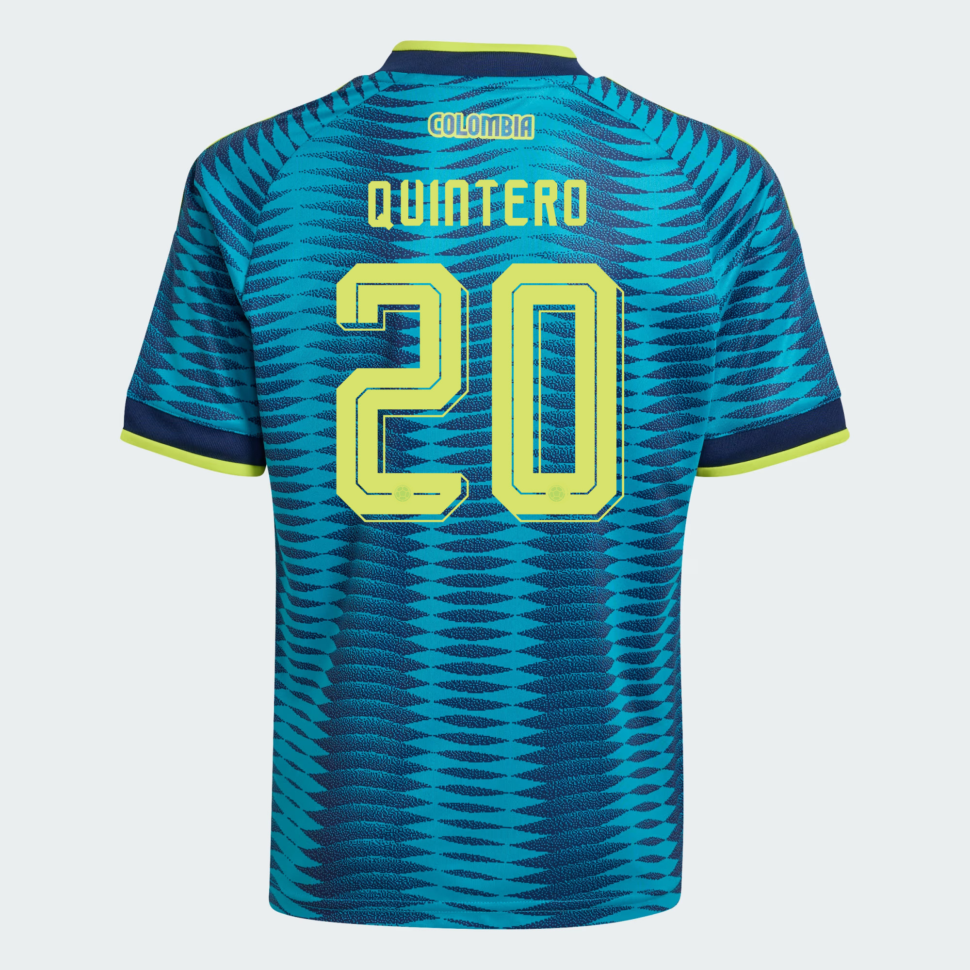 Juan Fernando Quintero 20 Youth Colombia National Team 2026 Away Jersey - Turquoise - Jersey Teams