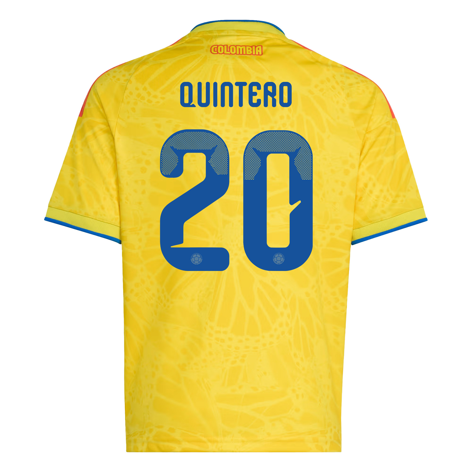 Juan Fernando Quintero 20 Youth Colombia National Team 2026 Home Jersey - Yellow - Jersey Teams